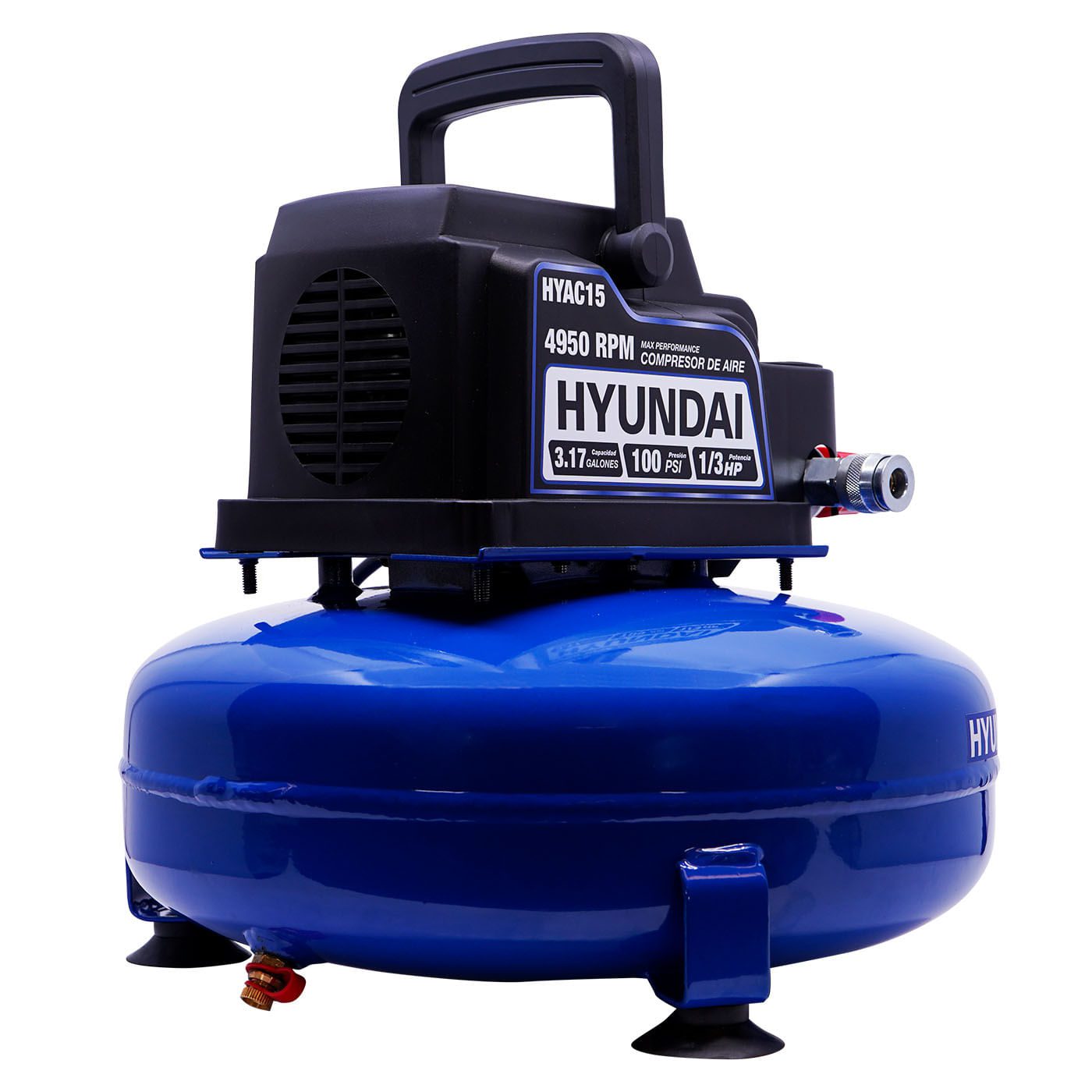 Mini Compresor De Aire Eléctrico Hyundai 12 Litros 100psi/7bar C/motor 1/3hp – Hyac15