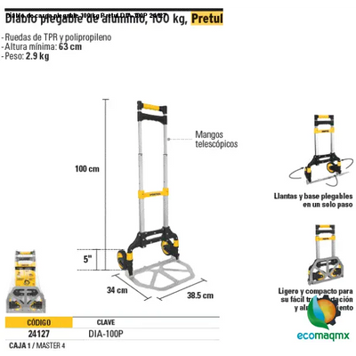 Diablo de carga plegable 100 kg Pretul DIA-100P 24127