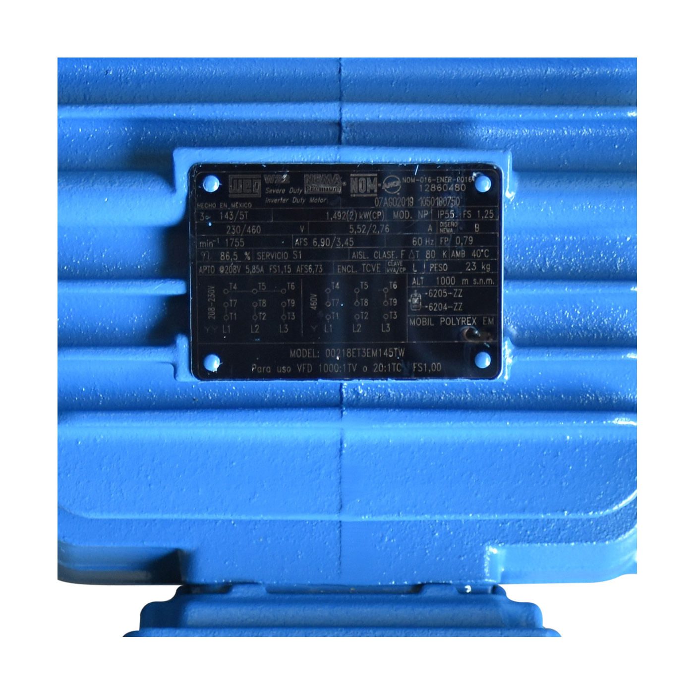 Motor Eléctrico Weg Trifásico 2 Hp  4 Polos  1725 rpm – Rmw200