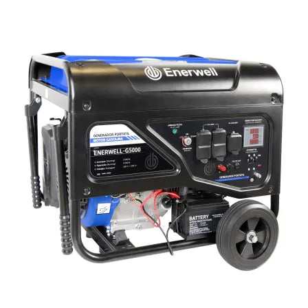Generador portátil a gasolina 5500 watts monofasico 127 -220v ENERWELL® -   ENERWELL-G5000