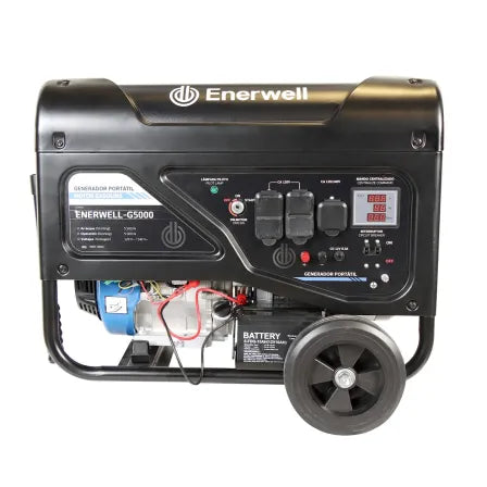 Generador portátil a gasolina 5500 watts monofasico 127 -220v ENERWELL® -   ENERWELL-G5000
