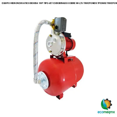 EQUIPO HIDRONEUMATICO BOMBA 1 HP TIPO JET EMBOBINADO COBRE