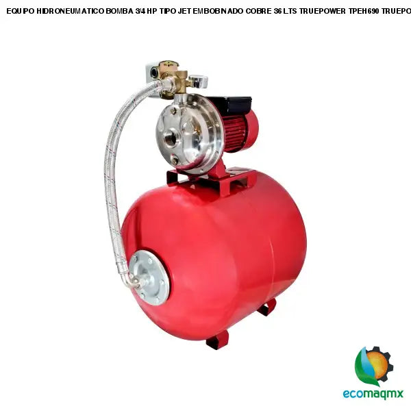 EQUIPO HIDRONEUMATICO BOMBA 3/4 HP TIPO JET EMBOBINADO COBRE