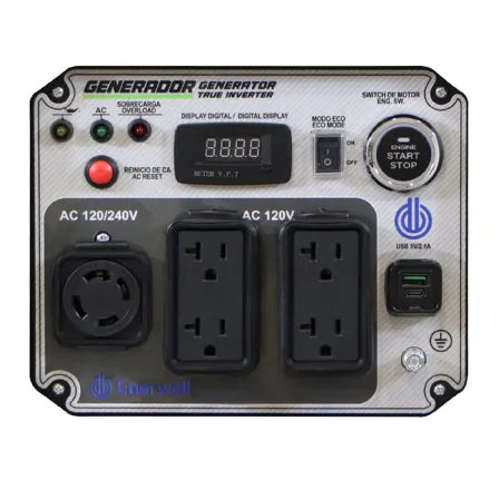 Generador Inverter portátil a gasolina 5000 watts monofasico 127-220V ENERWELL® -   EWGINV-5K-GSL-M