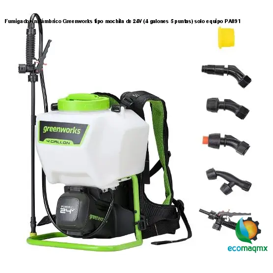 Fumigador inalámbrico Greenworks tipo mochila de 24V (4