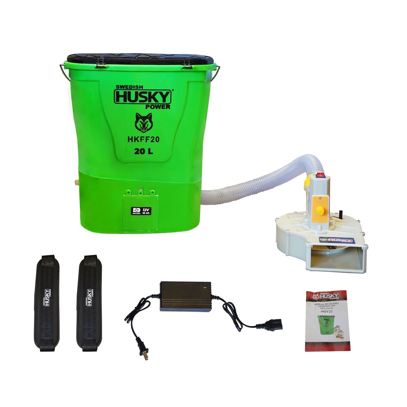 Fumigadora Fertilizadora a Batería Recargable Para Granulados Y Fertilizantes 20L Husky Power HKFF20