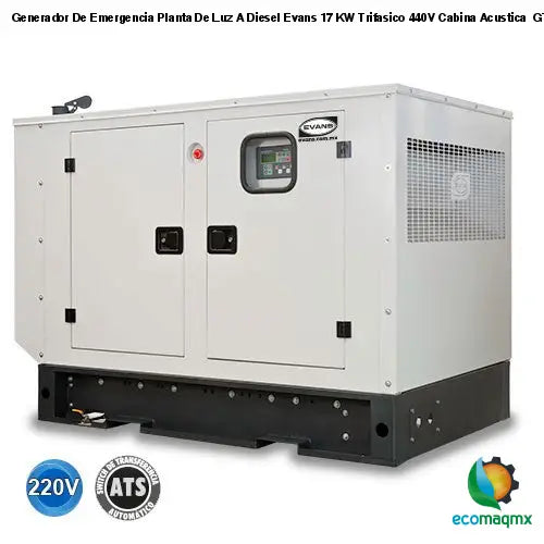 Generador De Emergencia Planta De Luz A Diesel Evans 17 KW