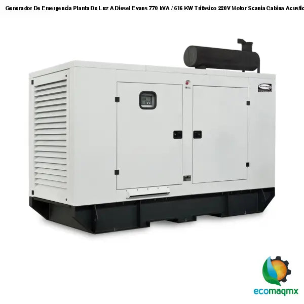 Generador De Emergencia Planta De Luz A Diesel Evans 770 kVA