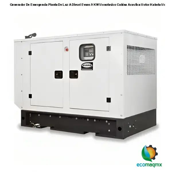 Generador De Emergencia Planta De Luz A Diesel Evans 9 KW