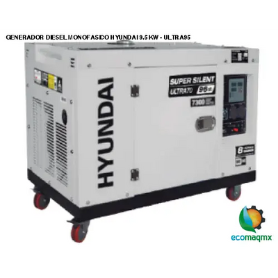 GENERADOR DIESEL MONOFASICO HYUNDAI 9.5 KW - ULTRA95 -