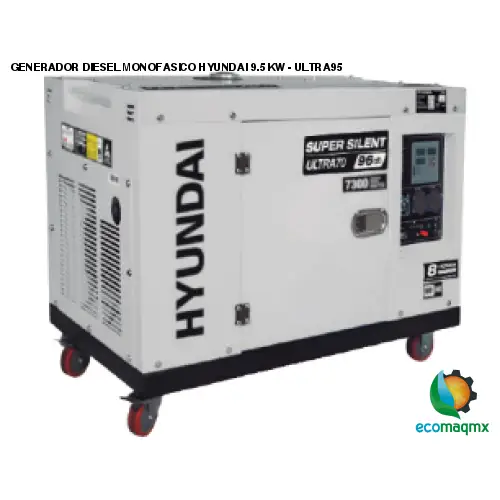 GENERADOR DIESEL MONOFASICO HYUNDAI 9.5 KW - ULTRA95 -