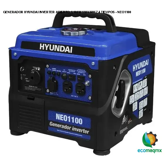 GENERADOR HYUNDAI INVERTER ABIERTO 1,100W 110V/60HZ 4