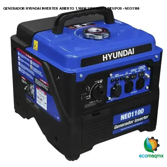 GENERADOR HYUNDAI INVERTER ABIERTO 1,100W 110V/60HZ 4