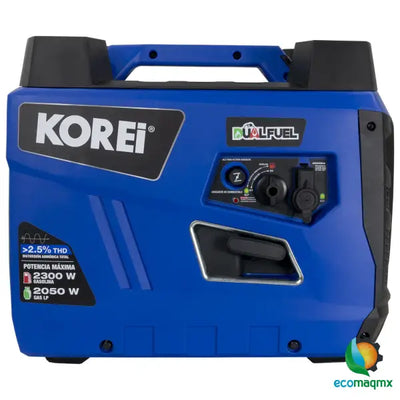 GENERADOR KOREI DUAL INVERTER 110V/60HZ 2.3KW (GASOLINA