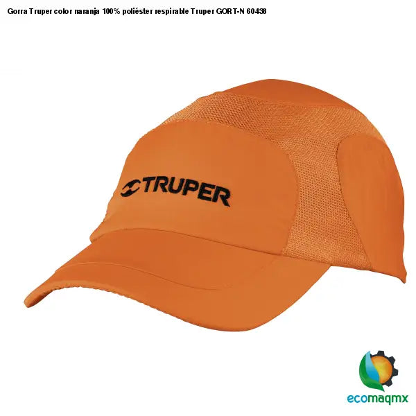 Gorra Truper color naranja 100% poliéster respirable Truper
