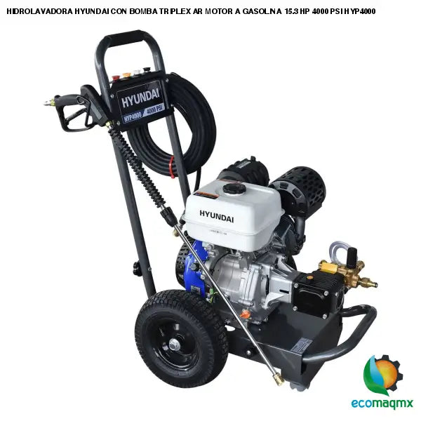 HIDROLAVADORA HYUNDAI CON BOMBA TRIPLEX AR MOTOR A GASOLINA