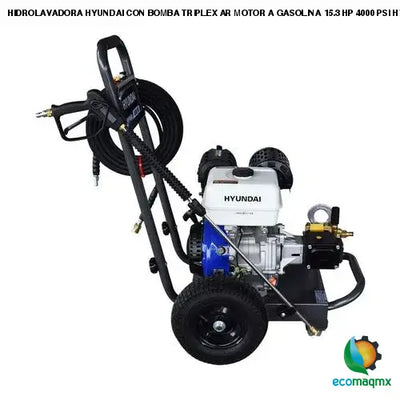 HIDROLAVADORA HYUNDAI CON BOMBA TRIPLEX AR MOTOR A GASOLINA