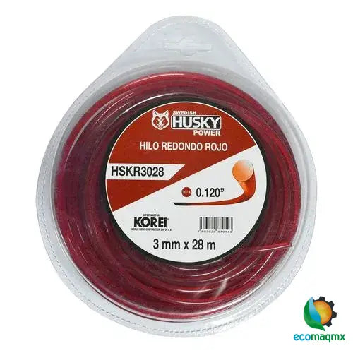 HILO REDONDO ROJO PARA DESBROZADORA 3 MM (0.095’’) 28M
