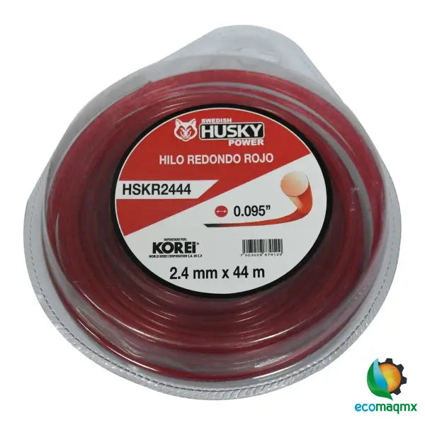 HILO REDONDO ROJO PARA DESEBROZADORA 2.4 MM (0.095’’) 44M