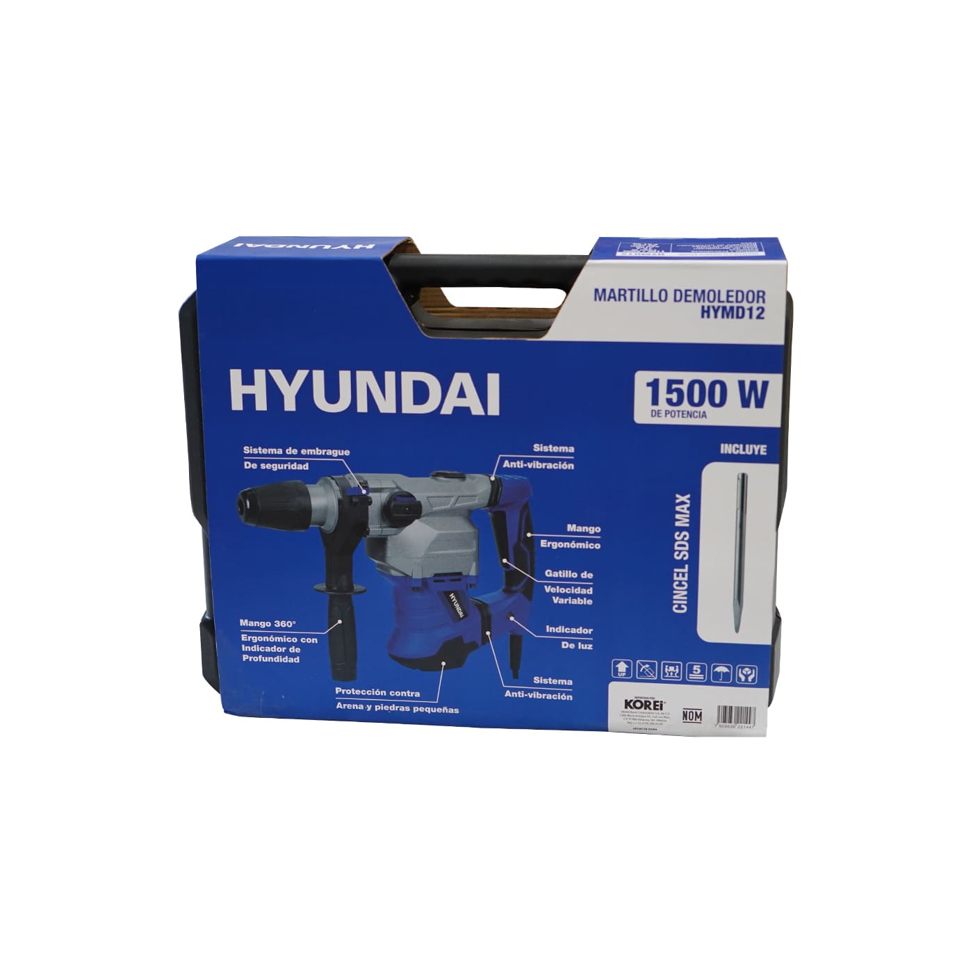 Martillo Rompedor Demoledor Eléctrico Hyundai 1500w 12j 4100gpm – Hymd12