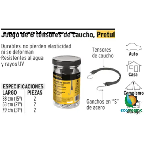 Juego de 6 tensores elásticos Pretul TENS-6 25094