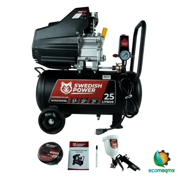 Kit Compresor de Aire Eléctrico De 2.5 Hp 110V Con Tanque