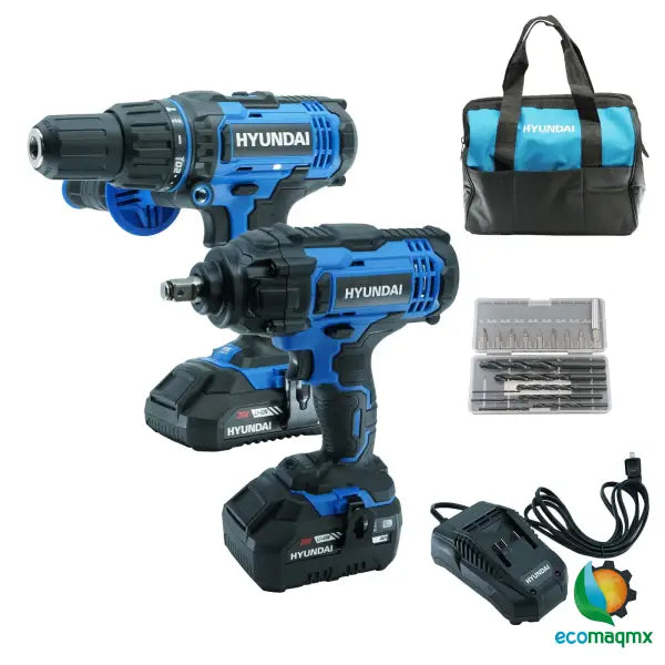 Kit Taladro Y Llave De Impacto De Batería Inalambrico