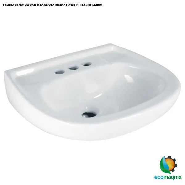 Lavabo cerámico con rebosadero blanco Foset MUBA-10B 44002