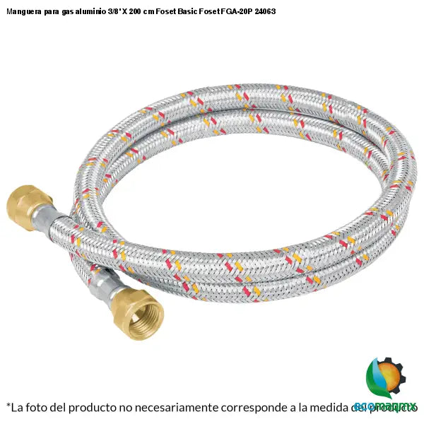 Manguera para gas aluminio 3/8’ X 200 cm Foset Basic Foset