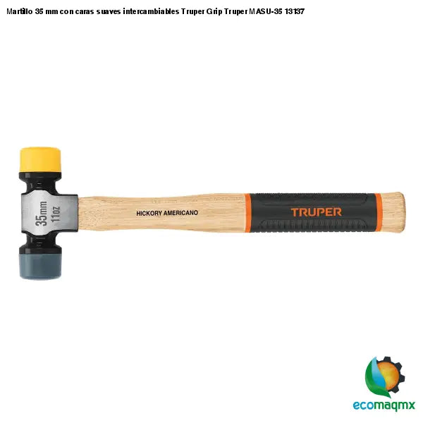 Martillo 35 mm con caras suaves intercambiables Truper Grip