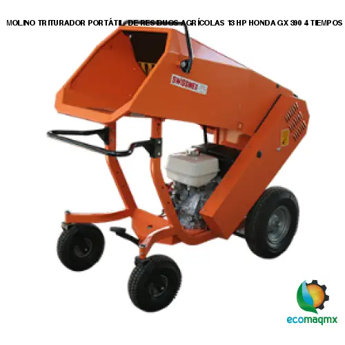 MOLINO TRITURADOR PORTÁTIL DE RESIDUOS AGRÍCOLAS 13 HP HONDA