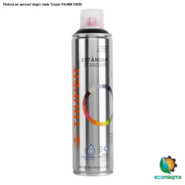 Pintura en aerosol negro mate Truper PA-NM 19033