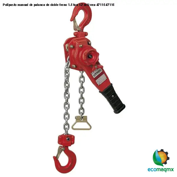 Polipasto manual de palanca de doble freno 1.5 ton 1.7 m