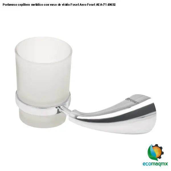 Portavaso cepillero metálico con vaso de vidrio Foset Aero