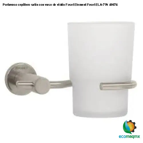 Portavaso cepillero satín con vaso de vidrio Foset Element