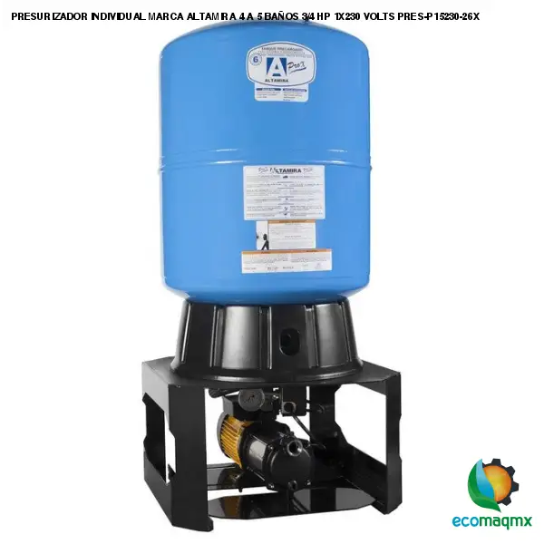 PRESURIZADOR INDIVIDUAL MARCA ALTAMIRA 4 A 5 BAÑOS 3/4 HP