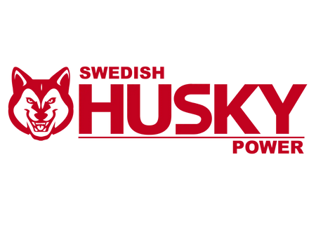 Red Husky Power logo with a wolf head.