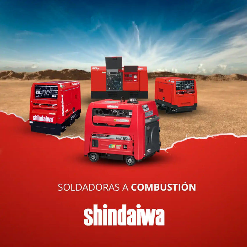 Red portable gas-powered generators.