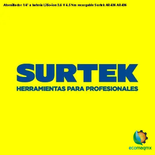 Atornillador 1/4 a batería Litio-ion 3.6 V 4.5 Nm recargable