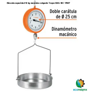 Báscula capacidad 10 kg mecánica colgante Truper BAS-10C