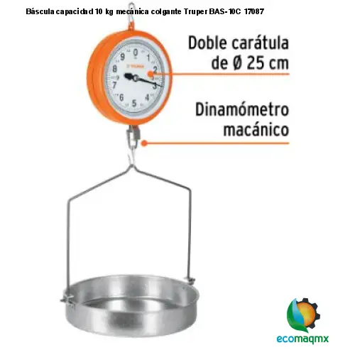 Báscula capacidad 10 kg mecánica colgante Truper BAS-10C