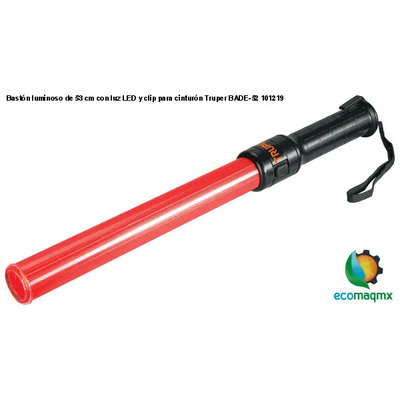 Bastón luminoso de 53 cm con luz LED y clip para cinturón