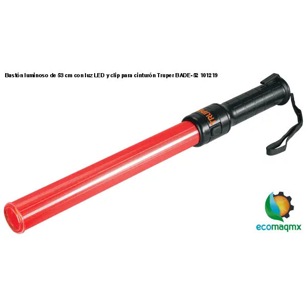 Bastón luminoso de 53 cm con luz LED y clip para cinturón