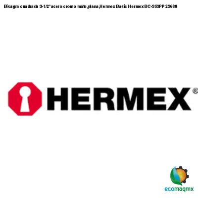 Bisagra cuadrada 3-1/2’ acero cromo mate,plana,Hermex Basic