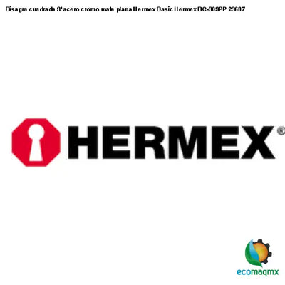 Bisagra cuadrada 3’ acero cromo mate plana Hermex Basic
