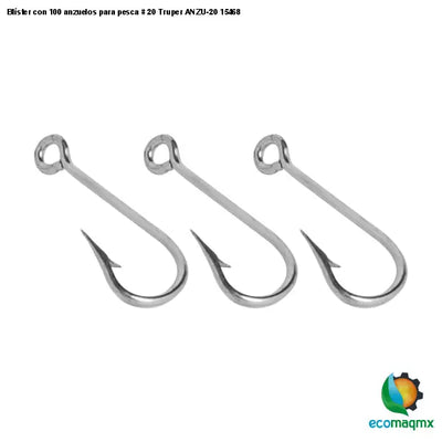 Blíster con 100 anzuelos para pesca # 20 Truper ANZU-20