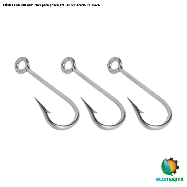 Blíster con 100 anzuelos para pesca # 9 Truper ANZU-09 15456