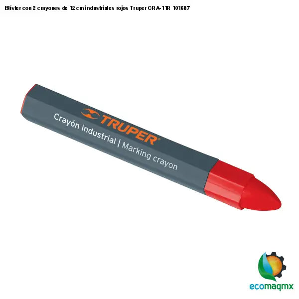 Blíster con 2 crayones de 12 cm industriales rojos Truper