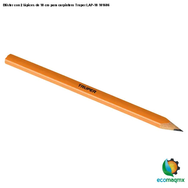 Blíster con 2 lápices de 18 cm para carpintero Truper LAP-18