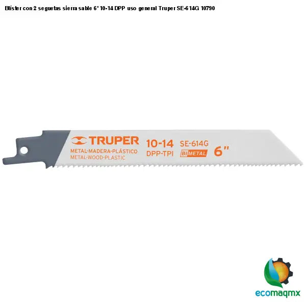 Blíster con 2 seguetas sierra sable 6’ 10-14 DPP uso general